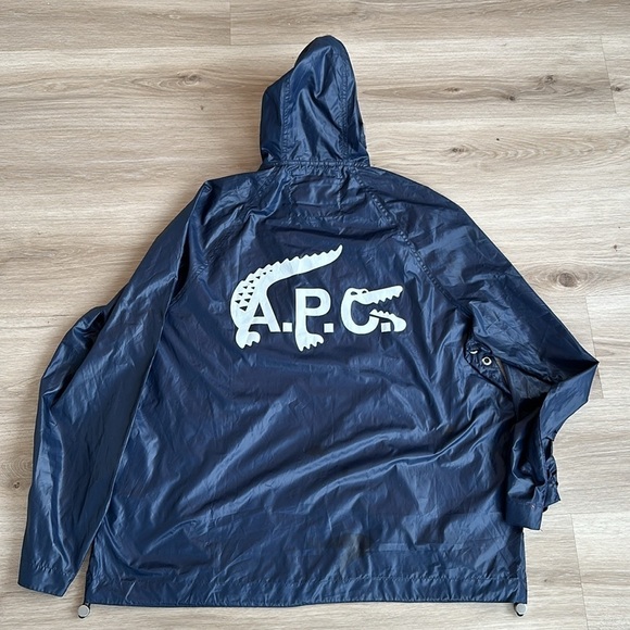 Lacoste x A.P.C. logo-print hooded jacket men’s medium - Picture 9 of 9